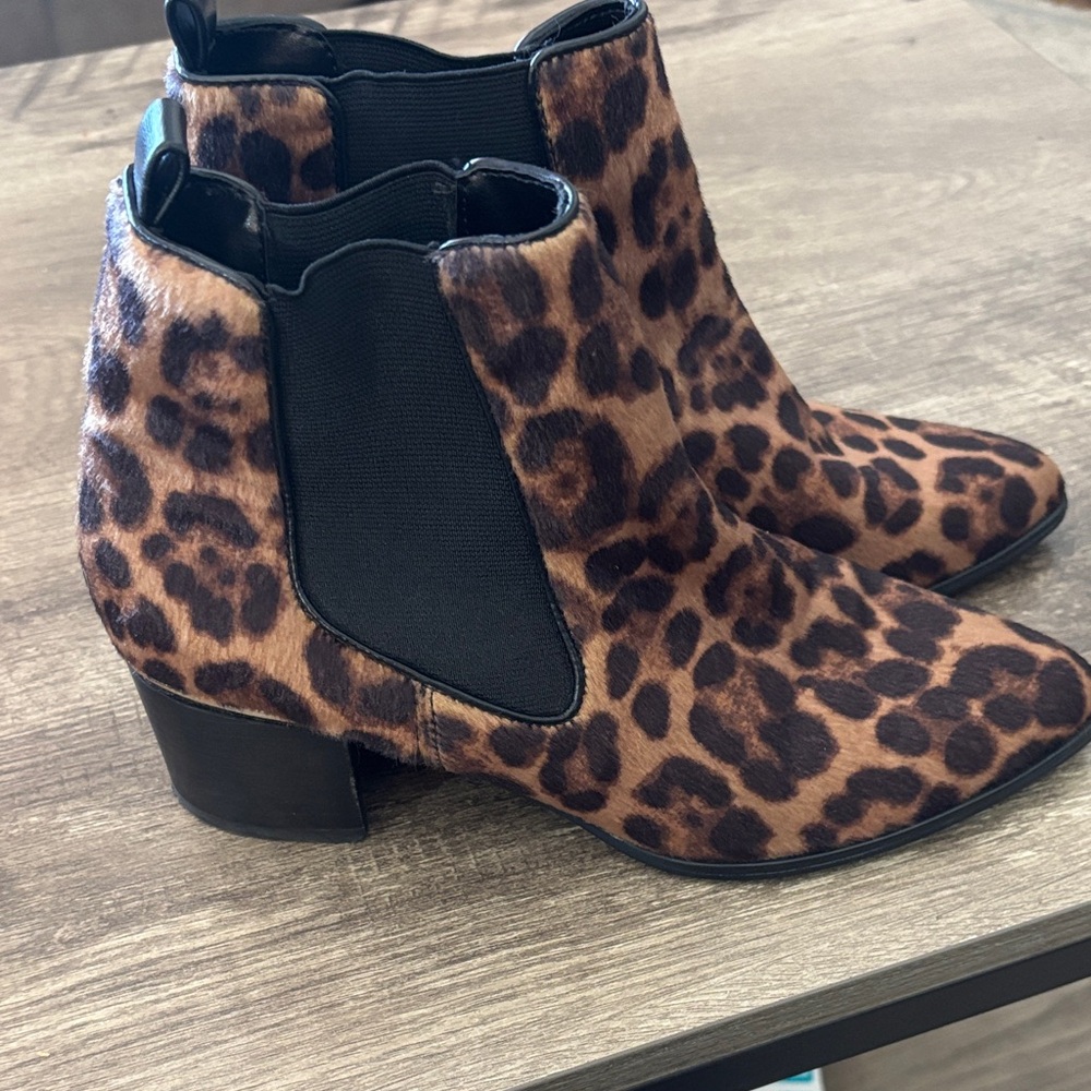 Nine West Leopard Print Ankle Boots